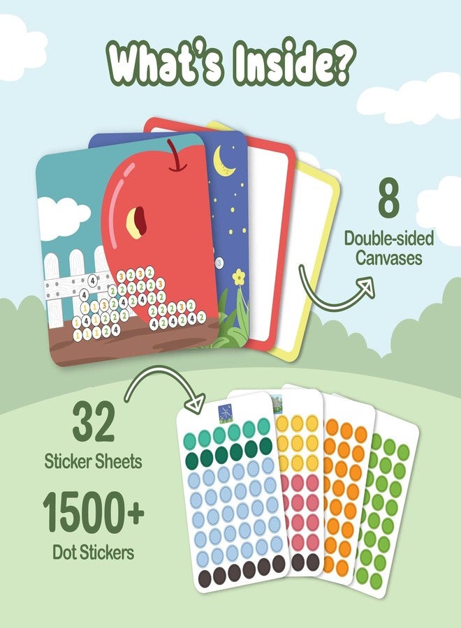 بينكا مجموعة أنشطة فن النقاط من بينكا دوتيز، أكثر من 1500 ملصق، 8 حيوانات حديقة، أنشطة بدون فوضى، فن ملصقات النقاط للأطفال الصغار، أنشطة سفر للأطفال، مجموعات حرفية وهدايا للأولاد والبنات من سن 4 و5 و6 و7 سنوات - Image 2